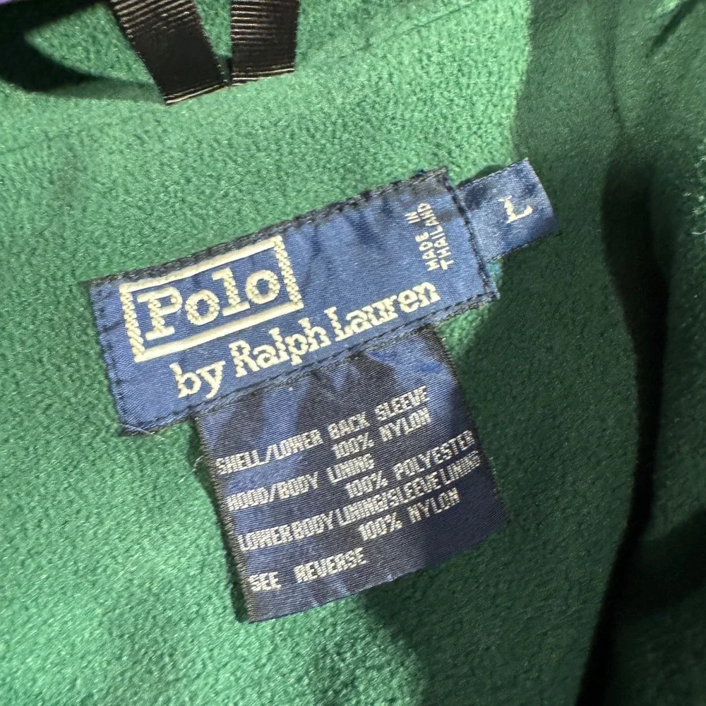 Polo Hi Tech Ralph Lauren Vintage Purple Green Fleece Lined Jacket Men's Large